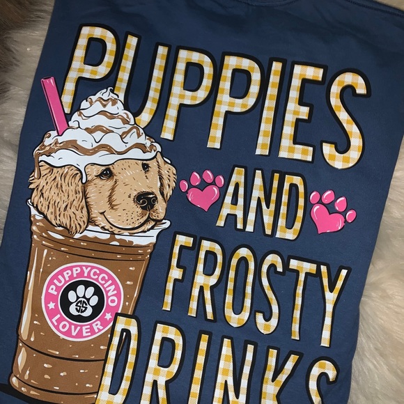 Simply Southern Puppies & Frosty Drinks Tee NWT Women’s Large Shirt - Picture 2 of 5